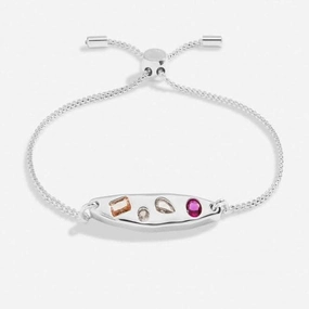 Gem Glow Gem Cluster Silver Plated 24.5cm Adjustable Bracelet 7183