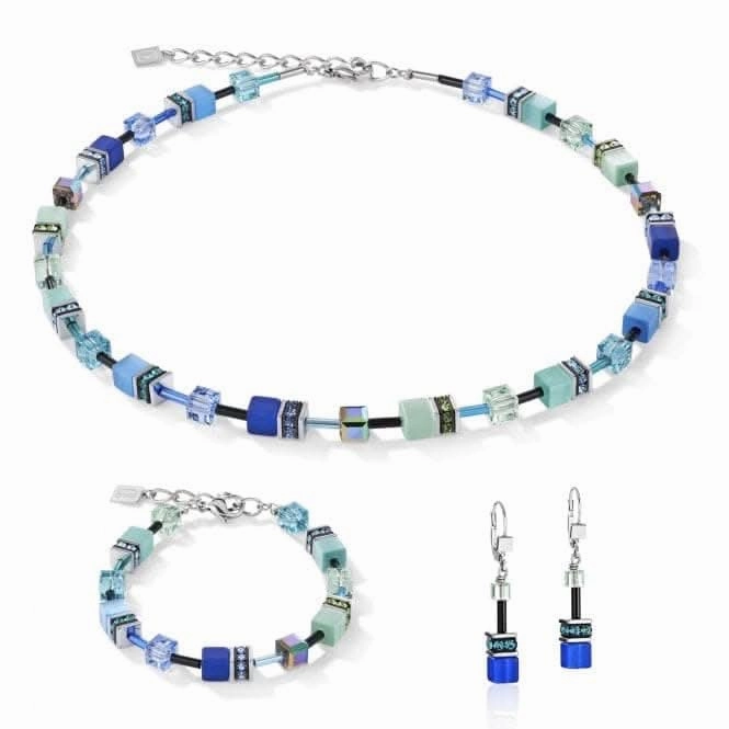 GeoCUBE Blue-Green Necklace 2838/10-0705
