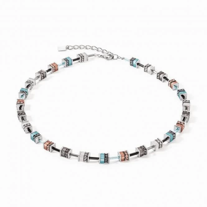 GeoCUBE Classic Aqua-Brown Necklace 4409/10-2011