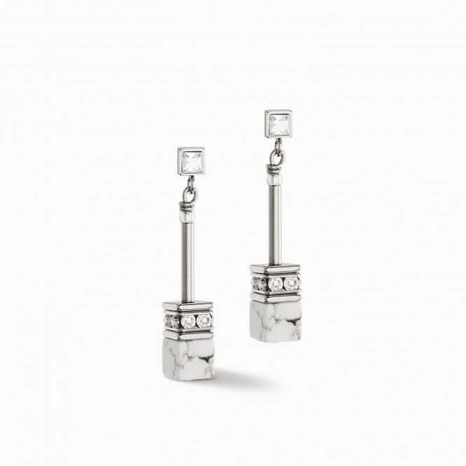 GeoCUBE Iconic Nature White Chain Earrings 3035/21-1400