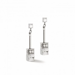 GeoCUBE Iconic Nature White Chain Earrings 3035/21-1400