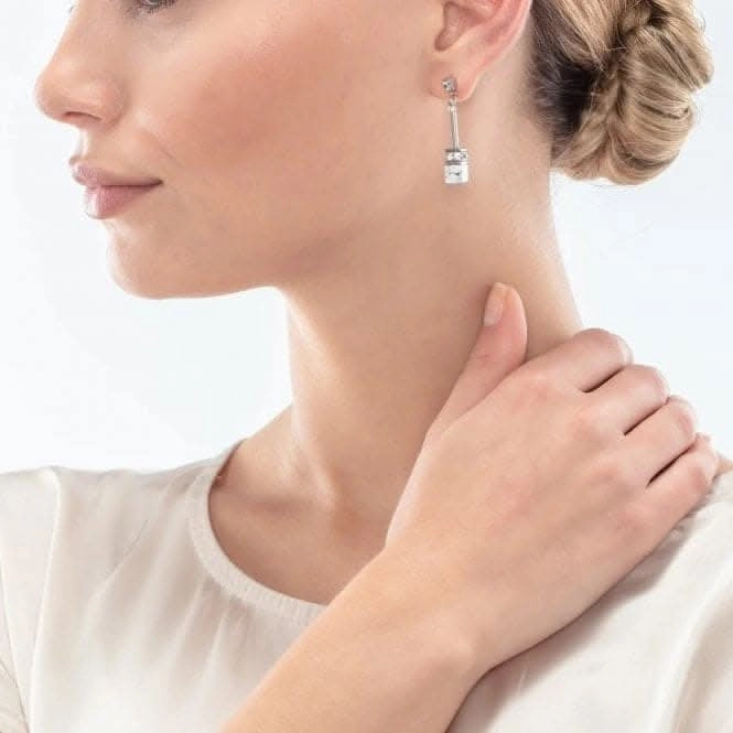 GeoCUBE Iconic Nature White Chain Earrings 3035/21-1400