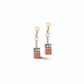 GeoCUBE Iconic Precious Red-Beige Earrings 4905/21-0310