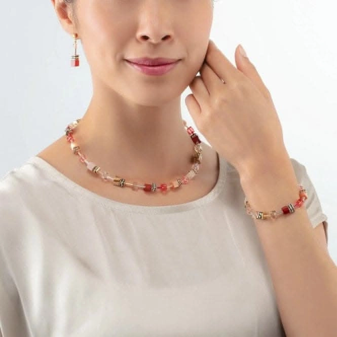 GeoCUBE Iconic Precious Red-Beige Necklace 4905/10-0310