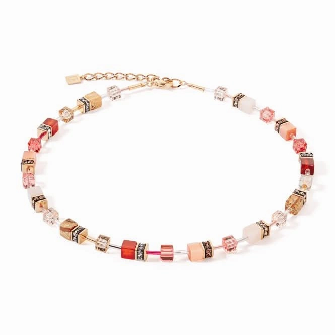 GeoCUBE Iconic Precious Red-Beige Necklace 4905/10-0310