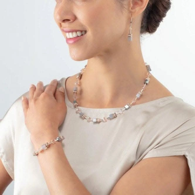 GeoCUBE Iconic Precious Rose Gold-Peach Necklace 4017/10-0235