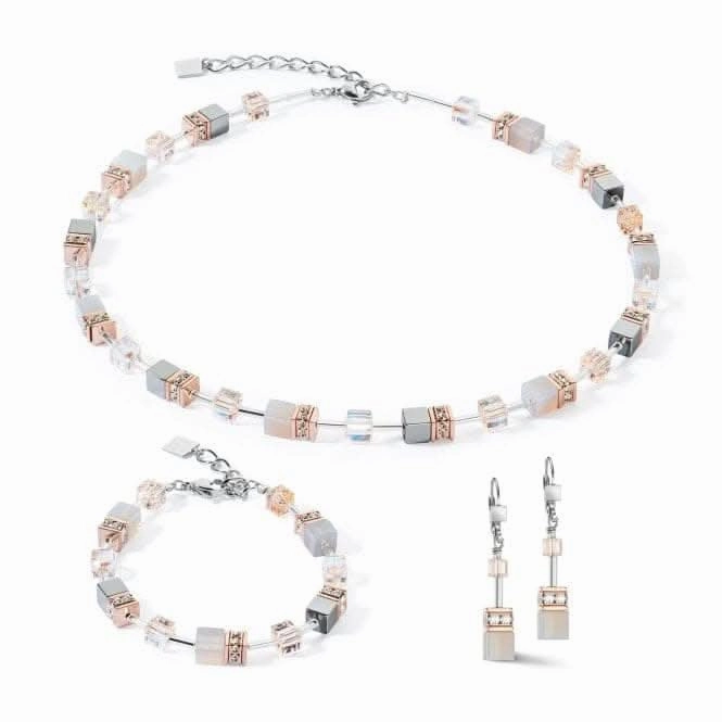 GeoCUBE Iconic Precious Rose Gold-Peach Necklace 4017/10-0235