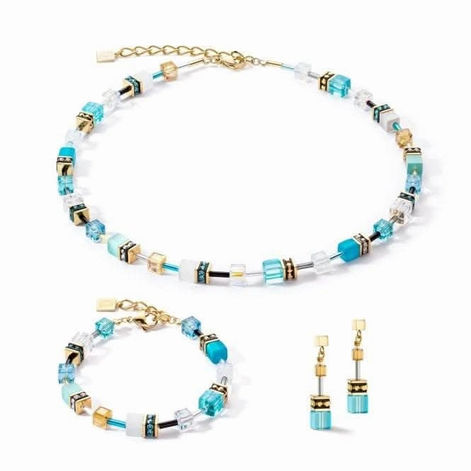 GeoCUBE Iconic Turquoise-Gold Necklace 2838/10-0616