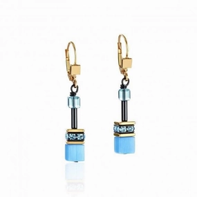 GeoCUBE Multicolour Rainbow-Gold Earrings 2838/20-1573