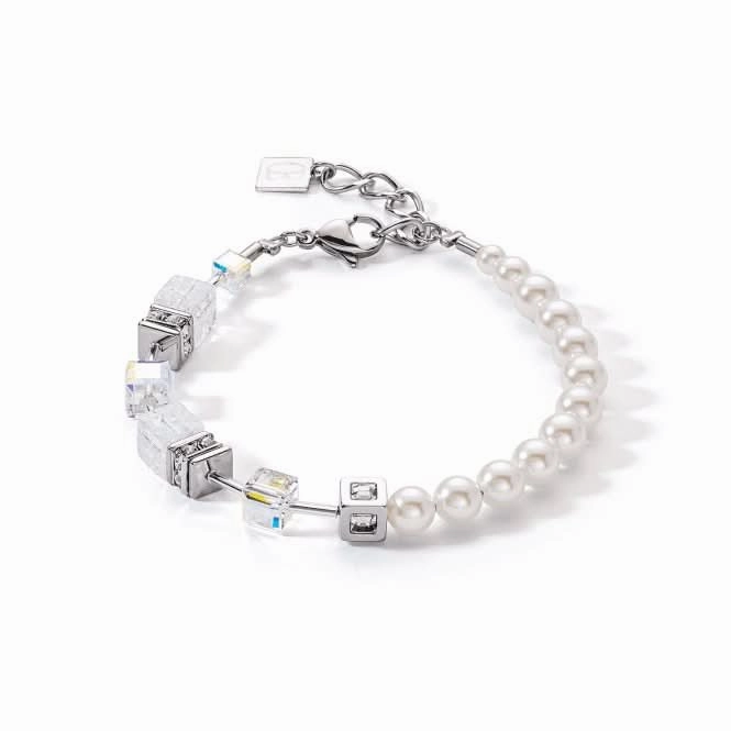 GeoCUBE Precious Fusion Pearls White Bracelet 5086/30-1400