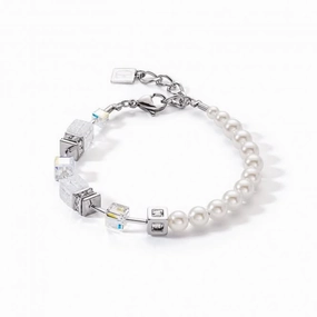 GeoCUBE Precious Fusion Pearls White Bracelet 5086/30-1400
