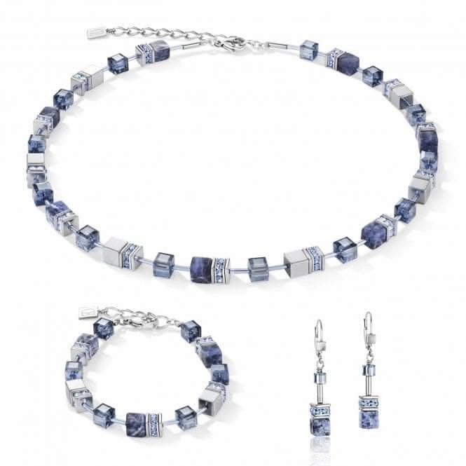 GeoCUBE Sodalite & Haematite Blue Earrings 4017/20-0700