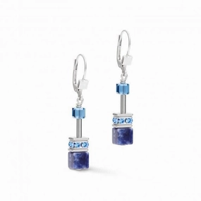 GeoCUBE Sodalite & Haematite Blue Earrings 4017/20-0700