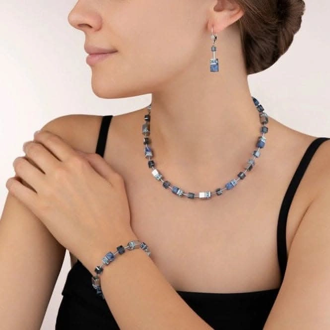 GeoCUBE Sodalite & Haematite Blue Earrings 4017/20-0700