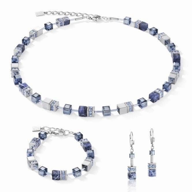 GeoCUBE Sodalite & Haematite Blue Necklace 4017/10-0700