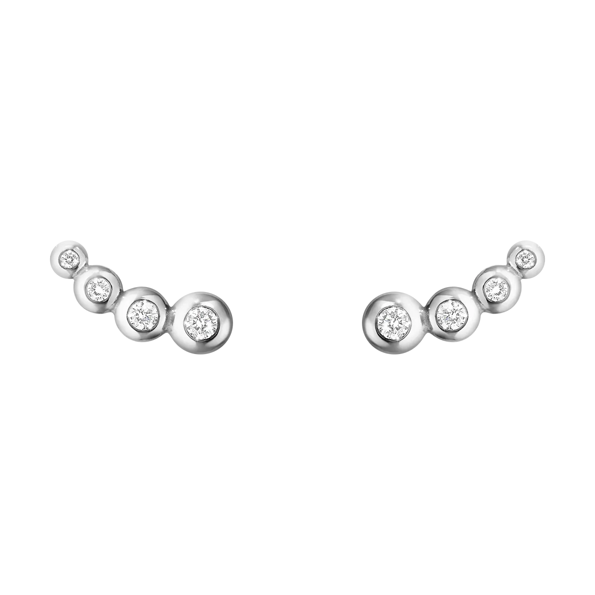 Georg Jensen Aurora 18ct White Gold Diamond Climber Earrings D