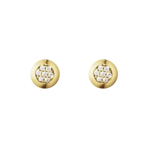 Georg Jensen Aurora 18ct Yellow Gold 0.05ct Diamond Stud Earrings