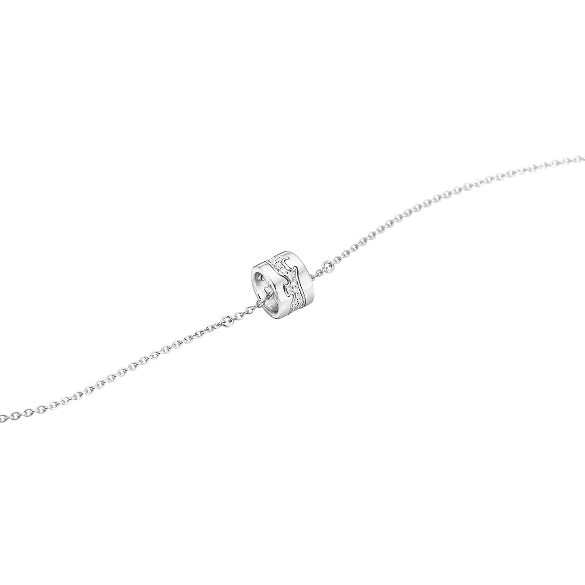 Georg Jensen Fusion 18ct White Gold Diamond Pave Bracelet D