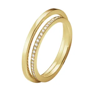 Georg Jensen Halo 18ct Yellow Gold 0.18ct Diamond Ring