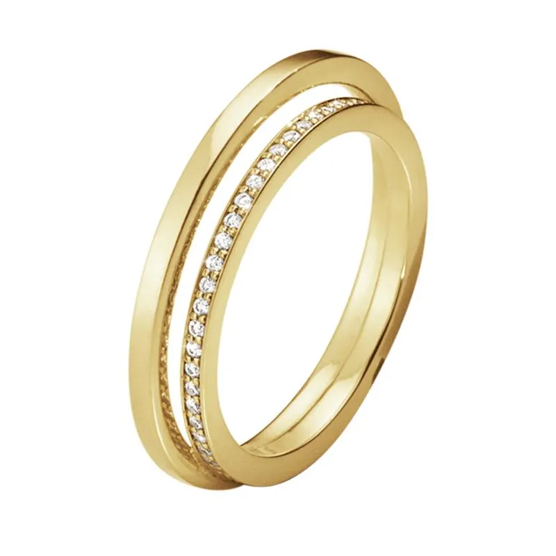Georg Jensen Halo 18ct Yellow Gold 0.18ct Diamond Ring