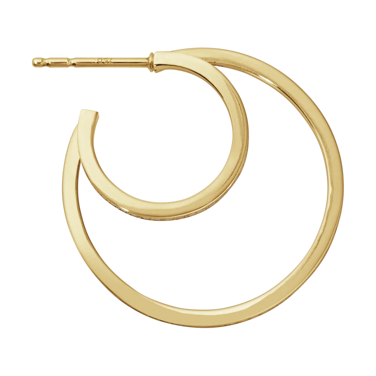 Georg Jensen Halo 18ct Yellow Gold 0.64ct Diamond Large Hoop Earrings