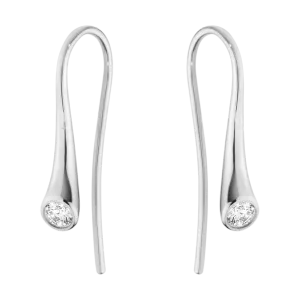 Georg Jensen Magic 18ct White Gold Diamond Hook Earrings