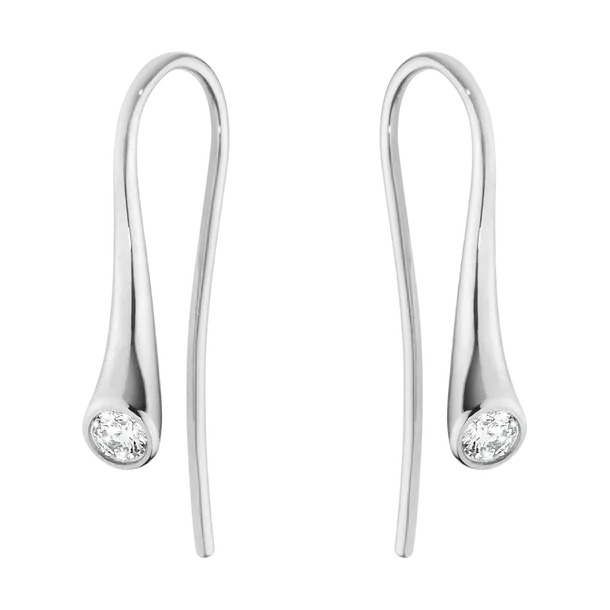 Georg Jensen Magic 18ct White Gold Diamond Hook Earrings