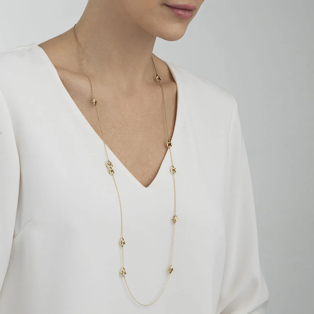 Georg Jensen Magic 18ct Yellow Gold Diamond Long Embellished Necklace