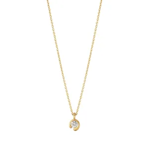 Georg Jensen Mercy 18ct Yellow Gold 0.10ct Diamond Solitaire Pendant