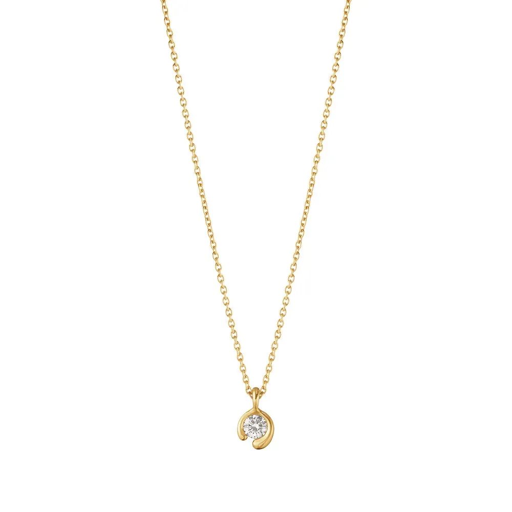 Georg Jensen Mercy 18ct Yellow Gold 0.10ct Diamond Solitaire Pendant