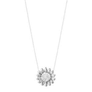 Georg Jensen Sunflower Sterling Silver Diamond Pendant