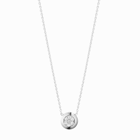 Georg Jensen Aurora 18ct White Gold 0.10ct Diamond Pave Necklace