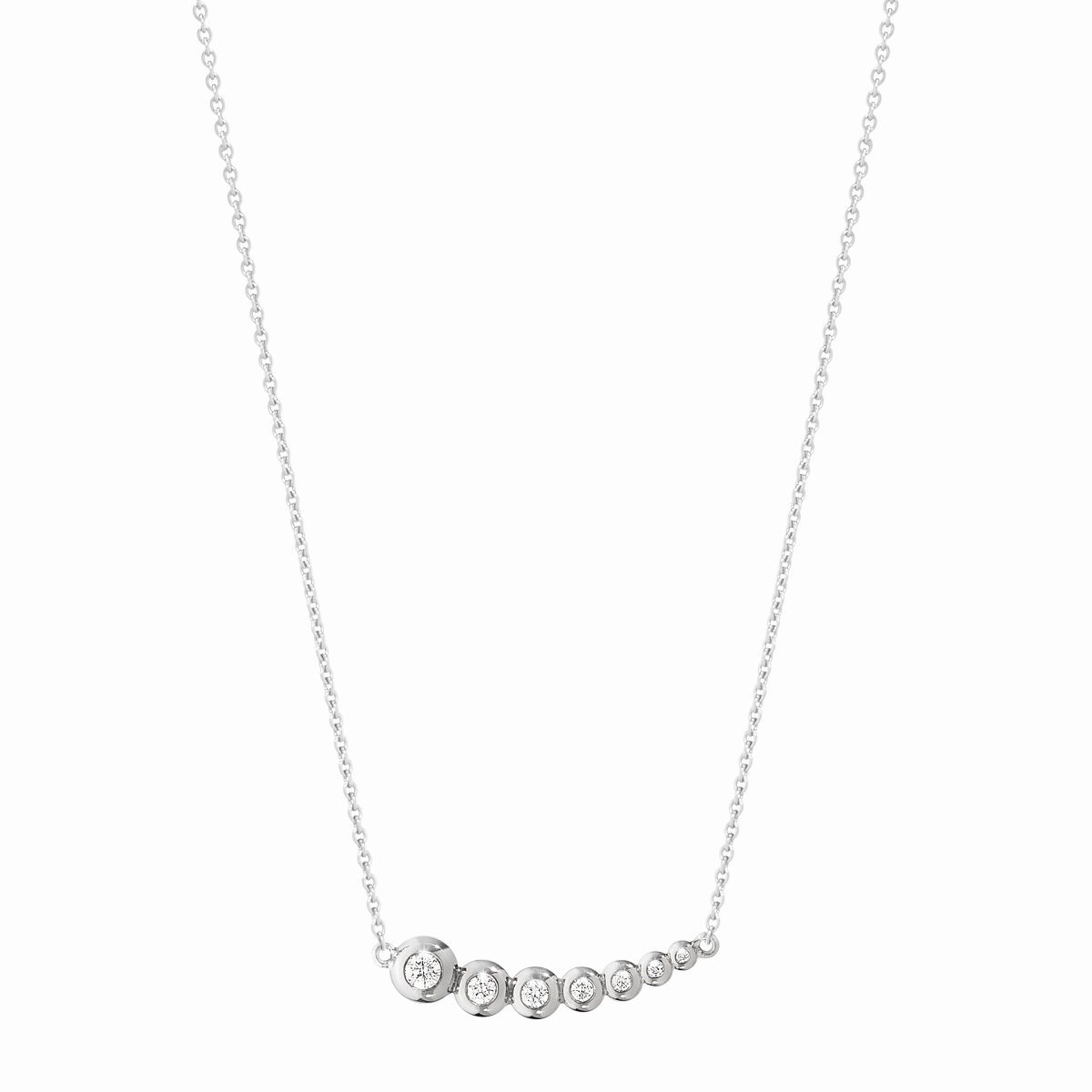 Georg Jensen Aurora 18ct White Gold 0.13ct Diamond Necklace
