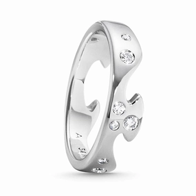 Georg Jensen Fusion 18ct White Gold Diamond End Ring