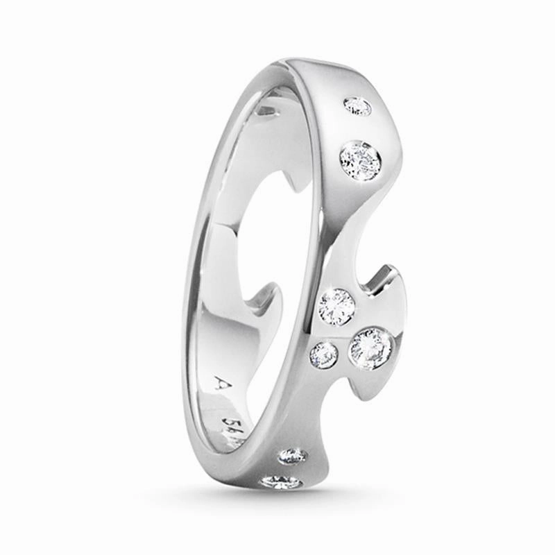 Georg Jensen Fusion 18ct White Gold Diamond End Ring