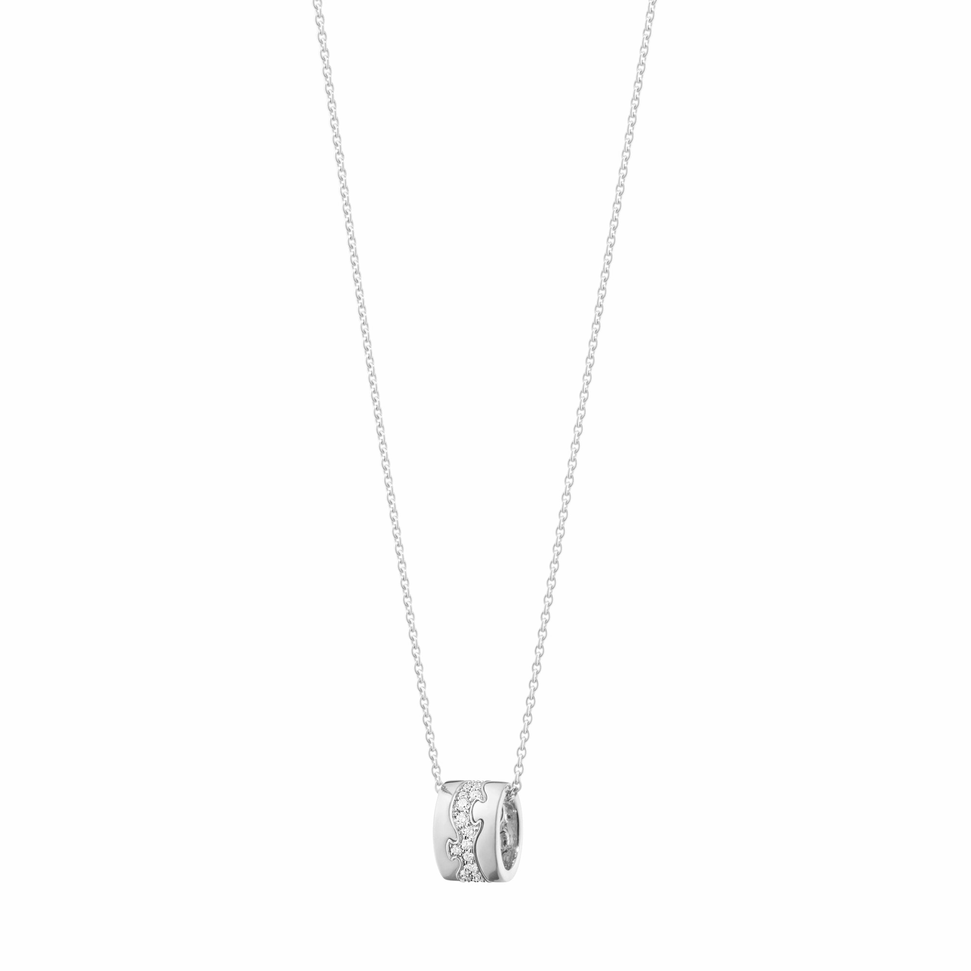 Georg Jensen Fusion 18ct White Gold Diamond Pave Necklace