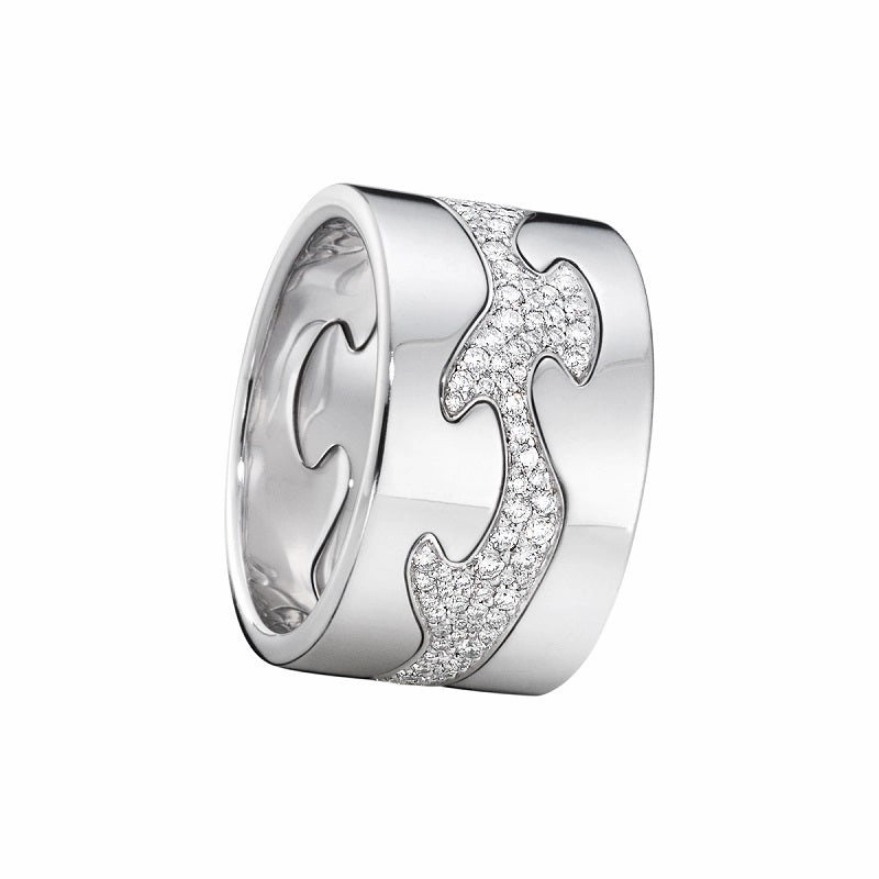 Georg Jensen Fusion 18ct White Gold Diamond Three Piece Ring