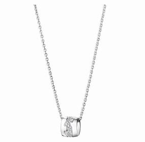 Georg Jensen Fusion 18ct White Gold Pave Diamond Pendant