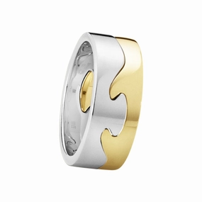 Georg Jensen Fusion 18ct Yellow and White Gold Two Piece Ring