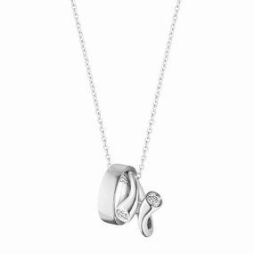 Georg Jensen Magic 18ct White Gold 0.06ct Diamond Charm Necklace D