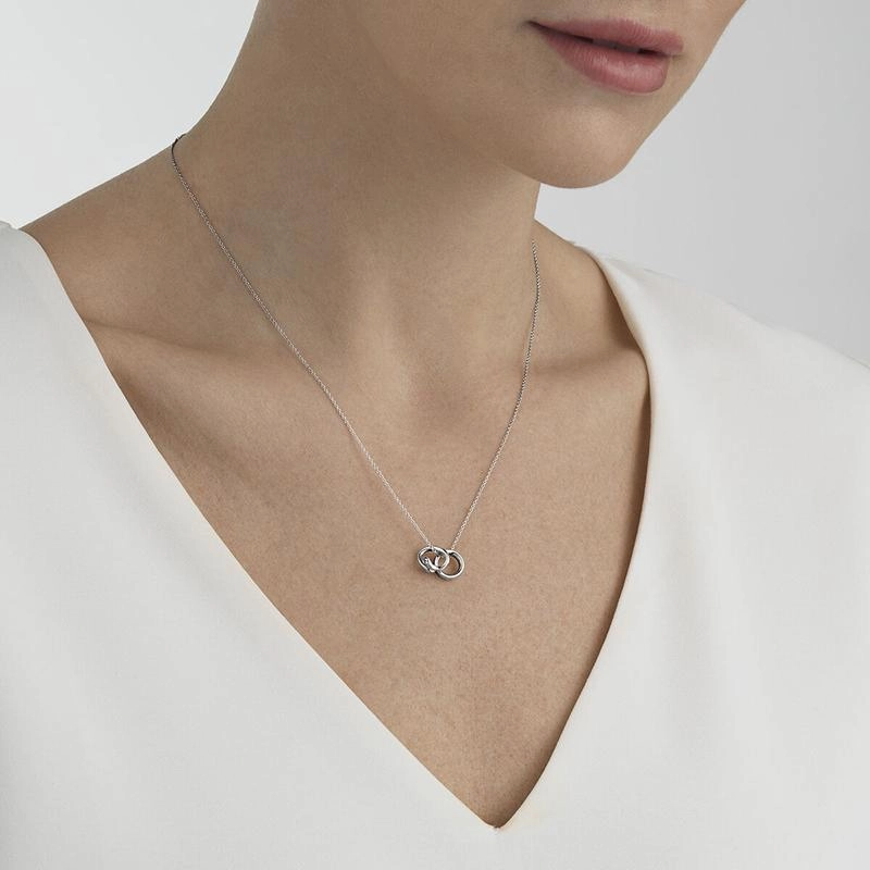 Georg Jensen Magic 18ct White Gold 0.06ct Diamond Charm Necklace D
