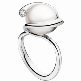 Georg Jensen Magic White Gold Pearl And Diamond Ring D