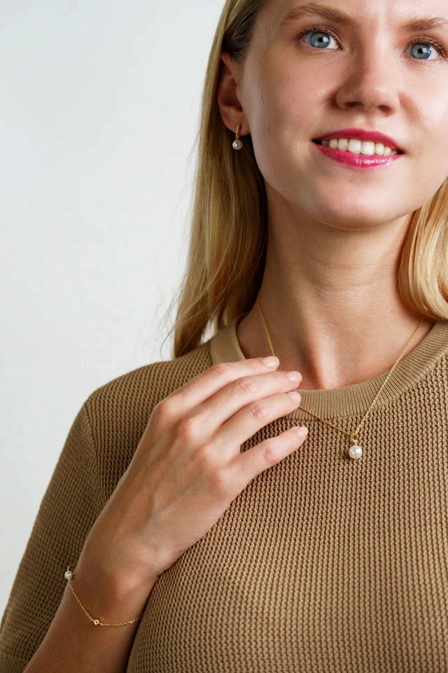 Georgini - Adagio Touch Of Sparkle Pearl Necklace Gold