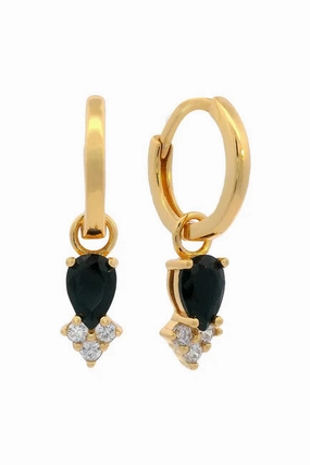 Georgini - Midnight Velvet Asteria Hoop Earrings Black And Gold