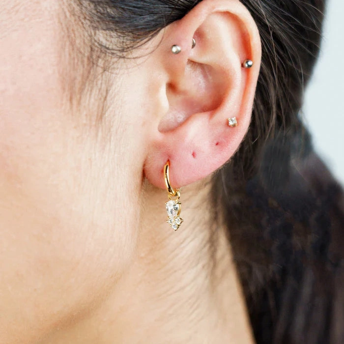 Georgini - Midnight Velvet Asteria Hoop Earrings Gold