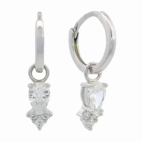 Georgini - Midnight Velvet Asteria Hoop Earrings Silver