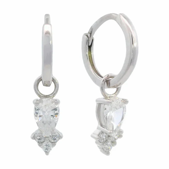 Georgini - Midnight Velvet Asteria Hoop Earrings Silver