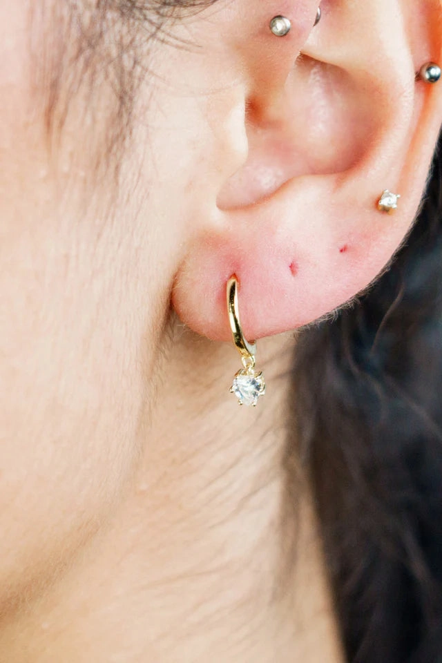 Georgini - Midnight Velvet Baby Heart Hoops Gold