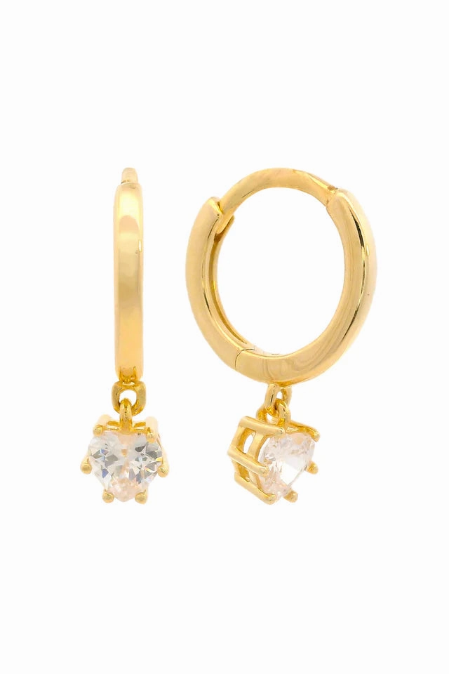 Georgini - Midnight Velvet Baby Heart Hoops Gold