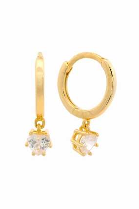 Georgini - Midnight Velvet Baby Heart Hoops Gold